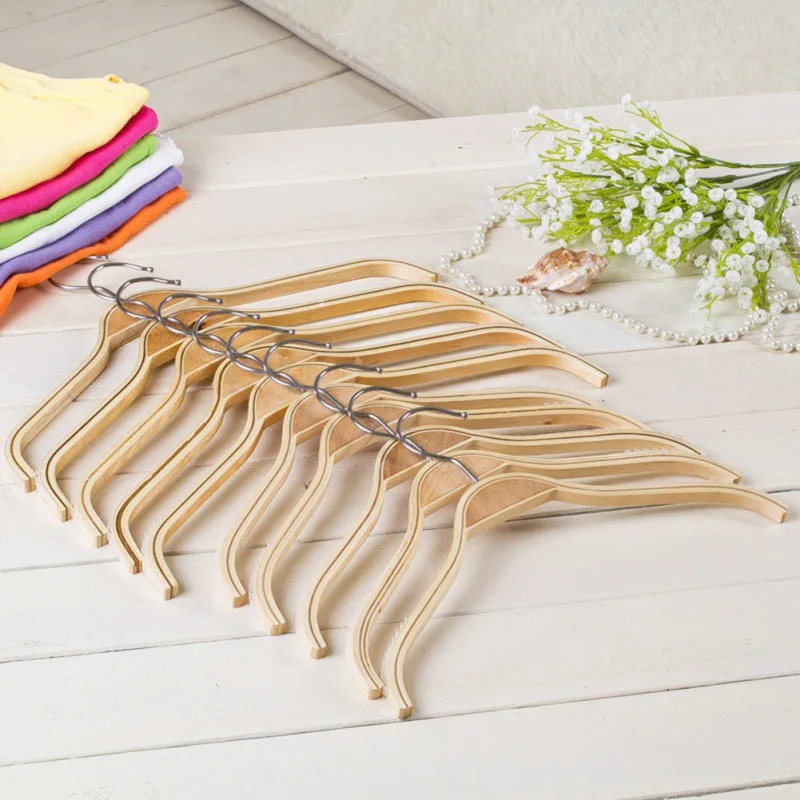 

1PC Smooth Solid Wood Hanger Non-slip No Trace Hanger For Adult Children Wardrobe Storage