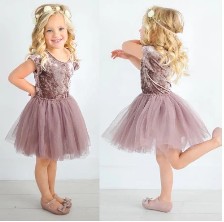 6M-5Y Baby Girl Summer Velvet Party Pageant Tutu Lace Tulle Dress | Детская одежда и обувь