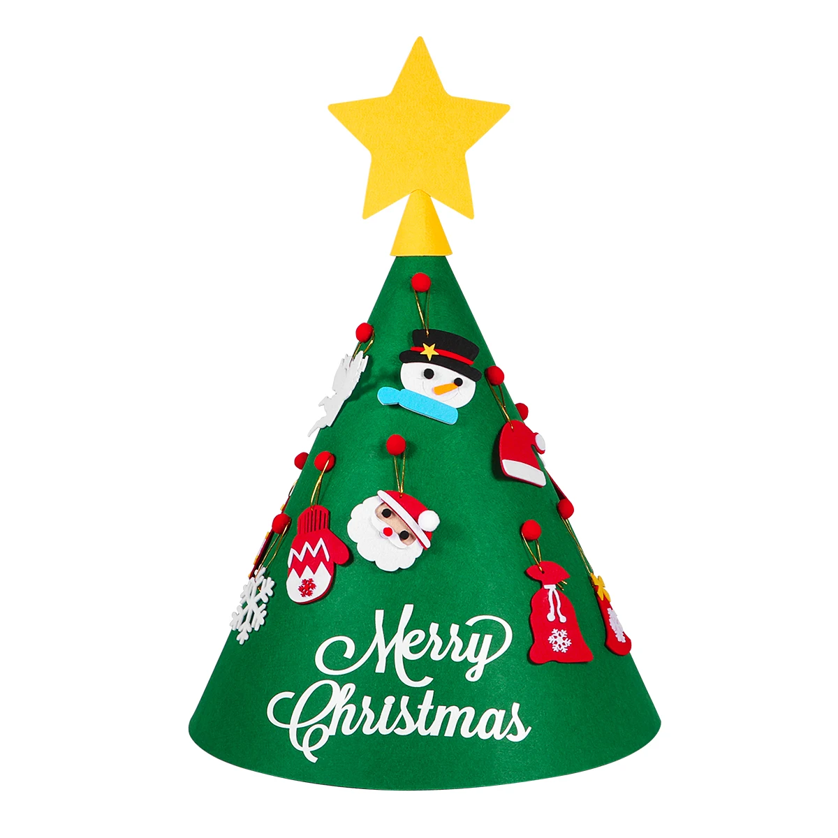 

Felt Christmas Tree with 18PCS Ornaments Magic Practical Unique Creative Decoration DIY Game Toy for Festival Christmas Party A3