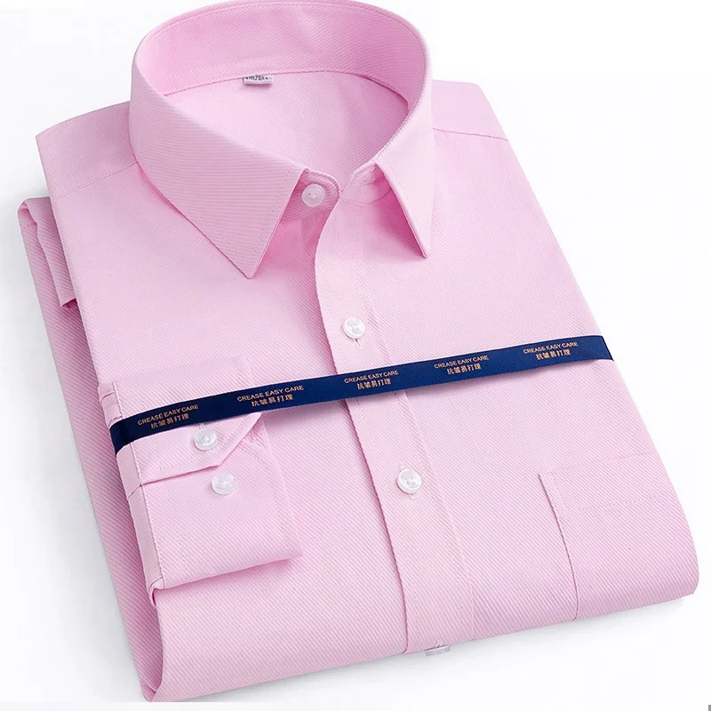 Осенняя мужская полосатая рубашка больших размеров 14XL, зимняя Рабочая деловая рубашка с длинным рукавом 7XL 8XL, 9XL 10XL 11XL 12XL 13XL, рубашки - Цвет: PINK