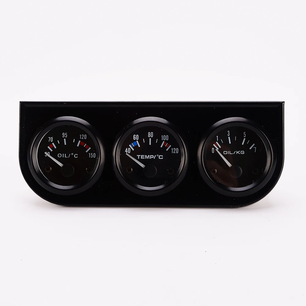 Car Motorcycle 3 in1 Oil Temp Water Temp Oil Pressure Gauge Sensor