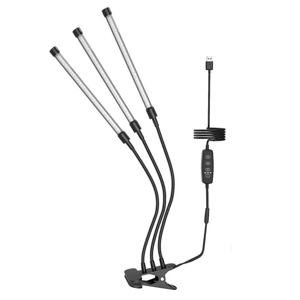 60 LED Plant Lamp 3-Head Divide Control Adjustable Gooseneck Function Plant Growth Light For Flower