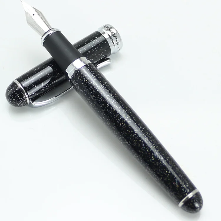 Черная фоторучка JINHAO 750 перьевая ручка с мерцающим песком канцелярские