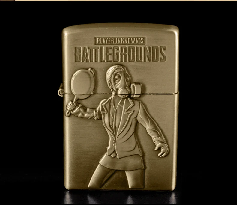 PUBG огненная Зажигалка бронзовая керосиновая лампа Eat Chicken многоразовая игра сигареты металлические ретро мужские гаджеты Battlegrounds