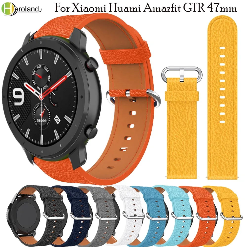 Hero iand Премиум кожаный ремешок для часов 22 мм Huami Amazfit GTR 47 мм/Stratos 2 S/браслеты soprt
