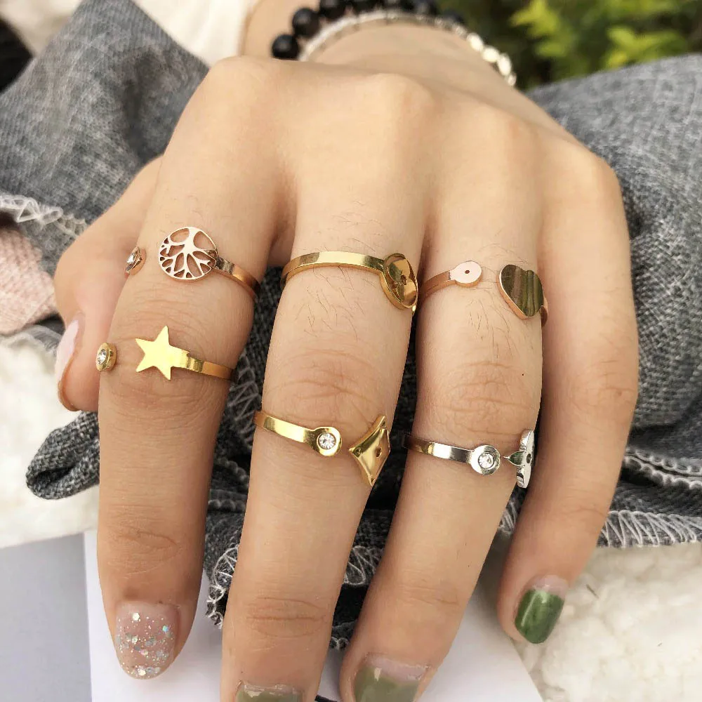 Помолвка Любовь жизнь дерево Клевер звезда циркониевое кольцо Открытие из