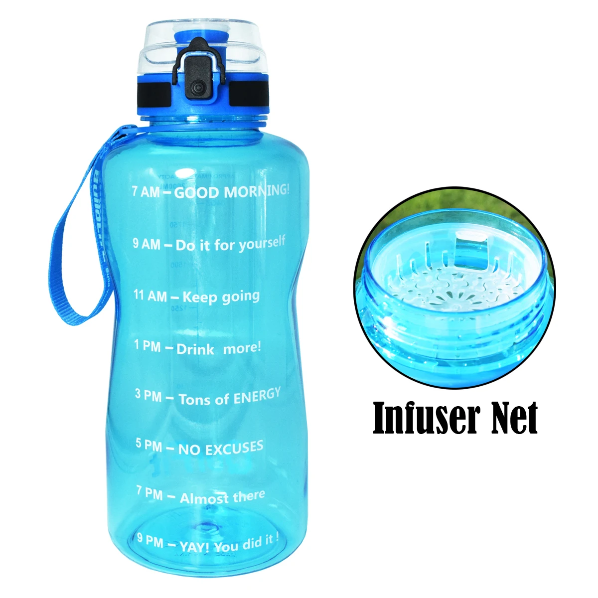 Sky Blue BuildLife 1.3L 2L бутылка для воды для Bpa Free Tritan Спорт на открытом воздухе тренажерный зал фитнес Тыква Спорт пластиковая питьевая бутылка с фильтром - Цвет: Sky Blue
