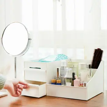 

Cosmetic Organizer Case Jewelry Makeup Storage Box Container Holder With Drawer