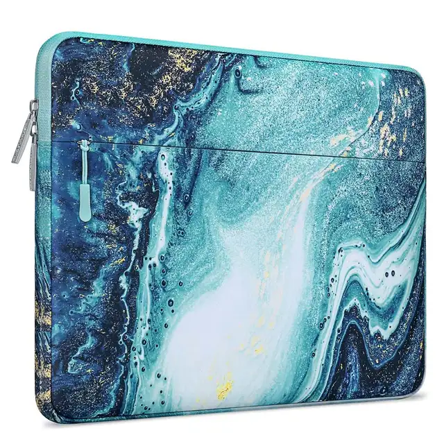 Laptop Bag Sleeve 13 14 15.6 inch Carrying Case For 2021 2020 Macbook Air Pro M1 Lenovo HP Dell Asus Acer Huawei Notebook Cover Creative Wave Marble