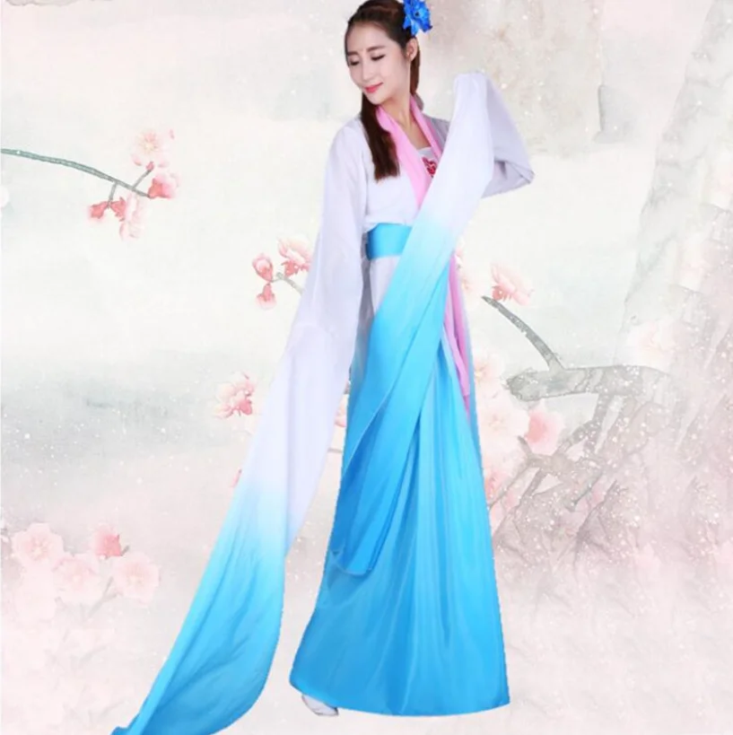 Китайский народный танец, классическое танцевальное платье, танцевальная одежда для девочек, костюмы, топ с рукавами, костюм для сцены