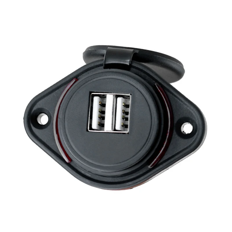 Dual USB Charging Car Charger Power Outlet for 12V 24V Auto Motorcycle