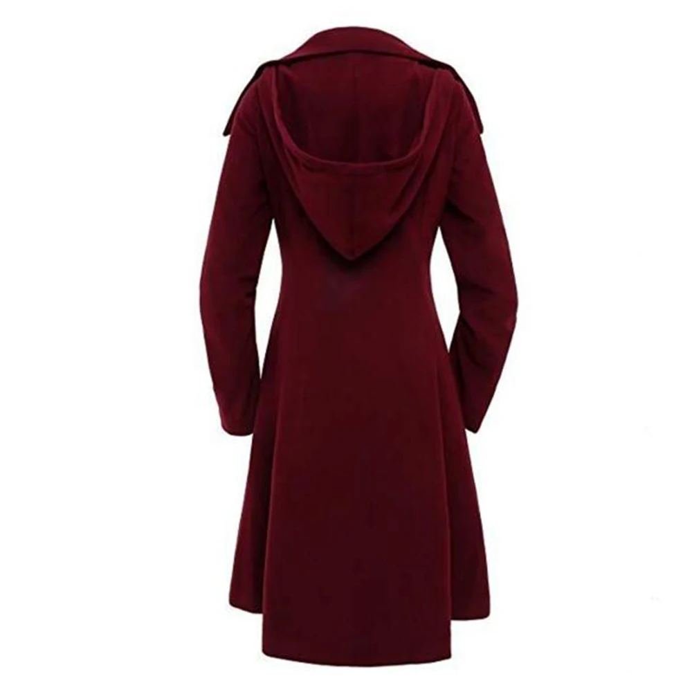 Rosetic Женское пальто, длинное средневековое пальто, Женское зимнее черное готическое пальто со стоячим воротником, элегантное женское пальто, винтажное женское теплое пальто