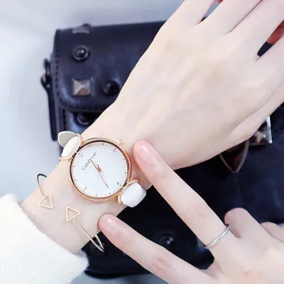 Винтажные минималистичные женские кварцевые часы с кожаным ремешком,, прекрасный дизайн, роскошные женские модные часы, женские часы