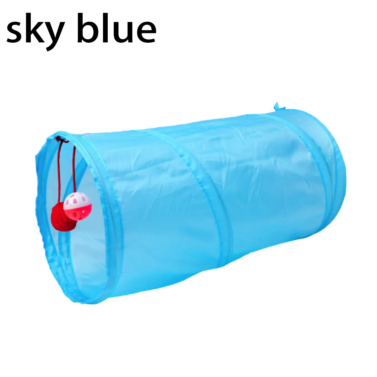 Sky Blue 2 Holes Складной туннель для кошек игрушки 2/3/4/5 отверстия для домашних животных кота обучающая игрушка Интерактивная трубка забавная игрушка для кошки; тапочки с кроликом; шлёпанцы для игровой туннель трубки - Цвет: Sky Blue 2 Holes