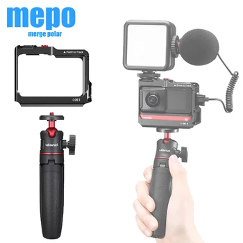 

Metal Vlog Cage for Insta360 ONE R Action Camera Cold Shoe Mounting Bracket Protection Shell LED Light Mic Expansion Frame Case