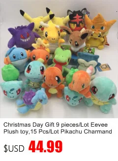 15 разные стили Pikachu Charmander Bulbasaur Squirtle Snorlax Dragonite Eevee плюшевые игрушки для детей Рождественский подарок на год