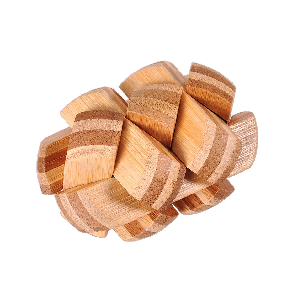 Bamboo взрослых Классическая образовательная сила игрушка Burr головоломка любан замок Лу бан мяч яйцо узлы регби замок