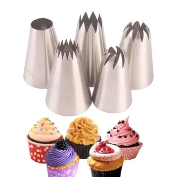 

3/4/5/6pcs/set Multi Teeth Icing Piping Tips Nozzles Cake Cream Dessert Mold Pastry Stainless Steel Decorating Tools