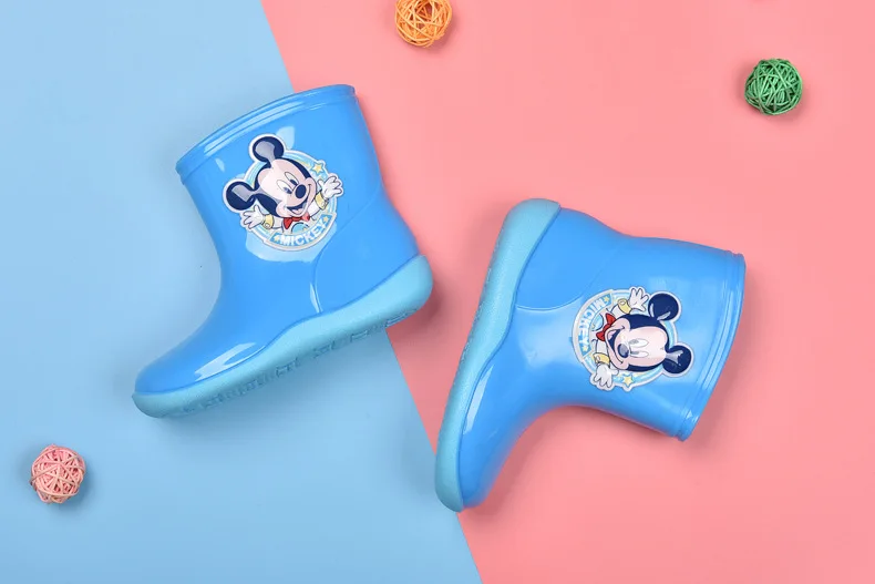 Disney/детские непромокаемые сапоги; коллекция года; сезон весна-осень; Новые Нескользящие короткие непромокаемые сапоги для девочек с мягкой подошвой; Водонепроницаемая Обувь