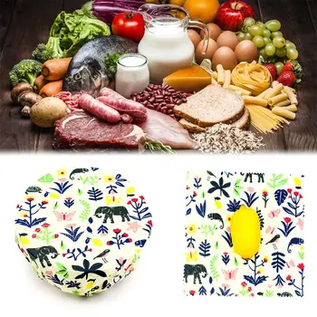 

3pcs Beeswax Wrap Reusable Food Preservation Cloth Wrap For Kitchen Breads Vegetables Food Grade Plastic Free Packaging Wrap