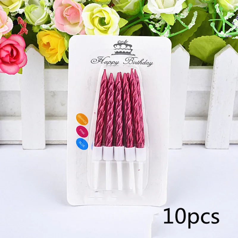 10PCS Gold and Silver Candle Cake Party Birthday Festival Supplies Baking Gifts Girls Boys Birthday Party Cake Decorations