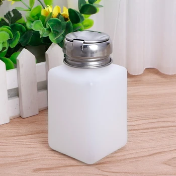 

200ml Nail Polish Makeup Remover Push Down Metal Lid Pump Dispenser Bottle