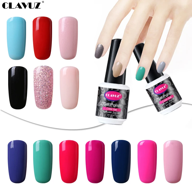 

CLAVUZ 8ML Nail UV Gel Nail Polish Gold Glitter Nail Polish Manicure Pure Color Gel polish Gel For Nail Art Polish