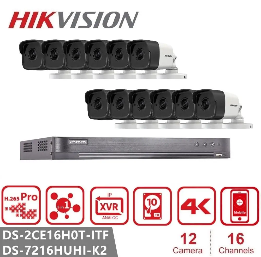 Hikvision 16ch 5mp Security Camera System Kit Audio Record Ir Outdoor Waterproof Cctv Video Surveillance Dvr Set Ds 2ce16h0t Itf Www45 Kotora Shop