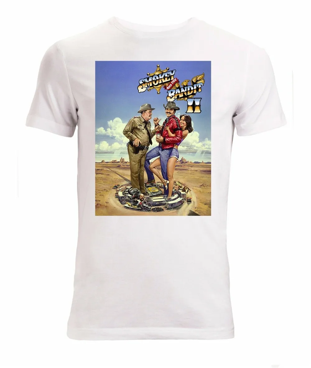 

Smokey And The Bandit Movie Poster Funny Men's (Woman's Available) T Shirt White Free Shipping Tops Tee Shirt