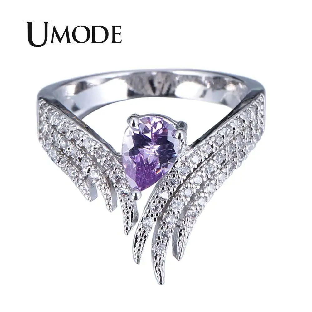 UMODE, женские кольца на палец, в форме капли, с кубическим цирконием, кольца для девочек, обручальные кольца, модные ювелирные изделия, подарки UR0581