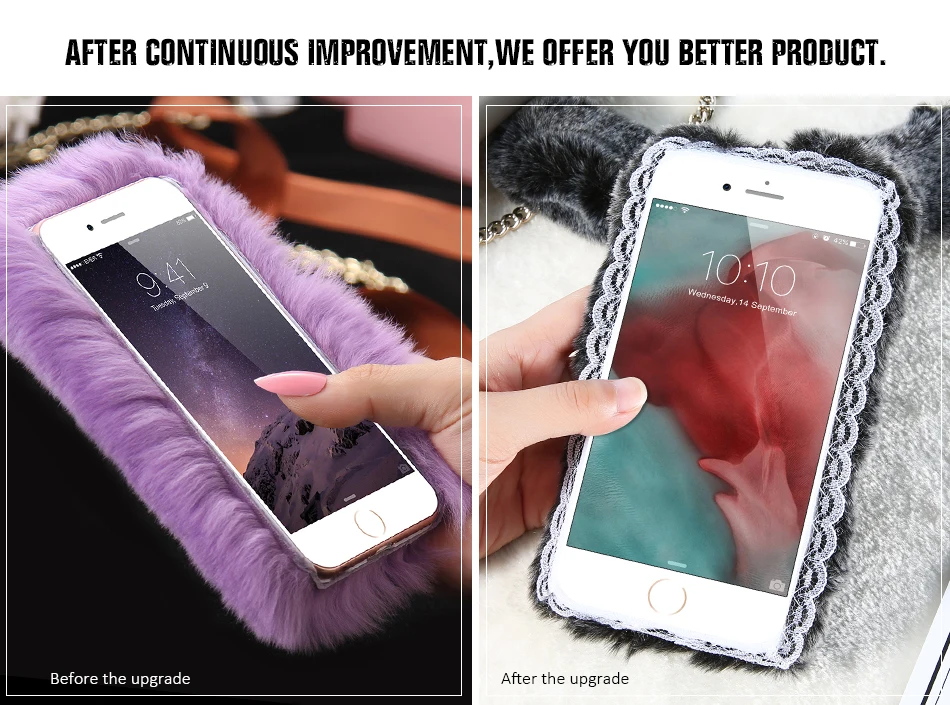 cute furry rabbit case for iPhone 6 7  Plus (6)