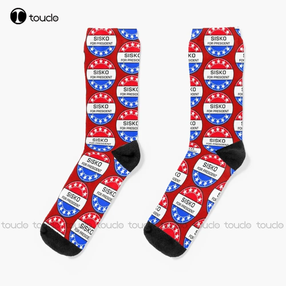 

Sisko For President Socks Slouchy Socks For Women Christmas Gift Unisex Adult Teen Youth Socks Custom 360° Digital Print