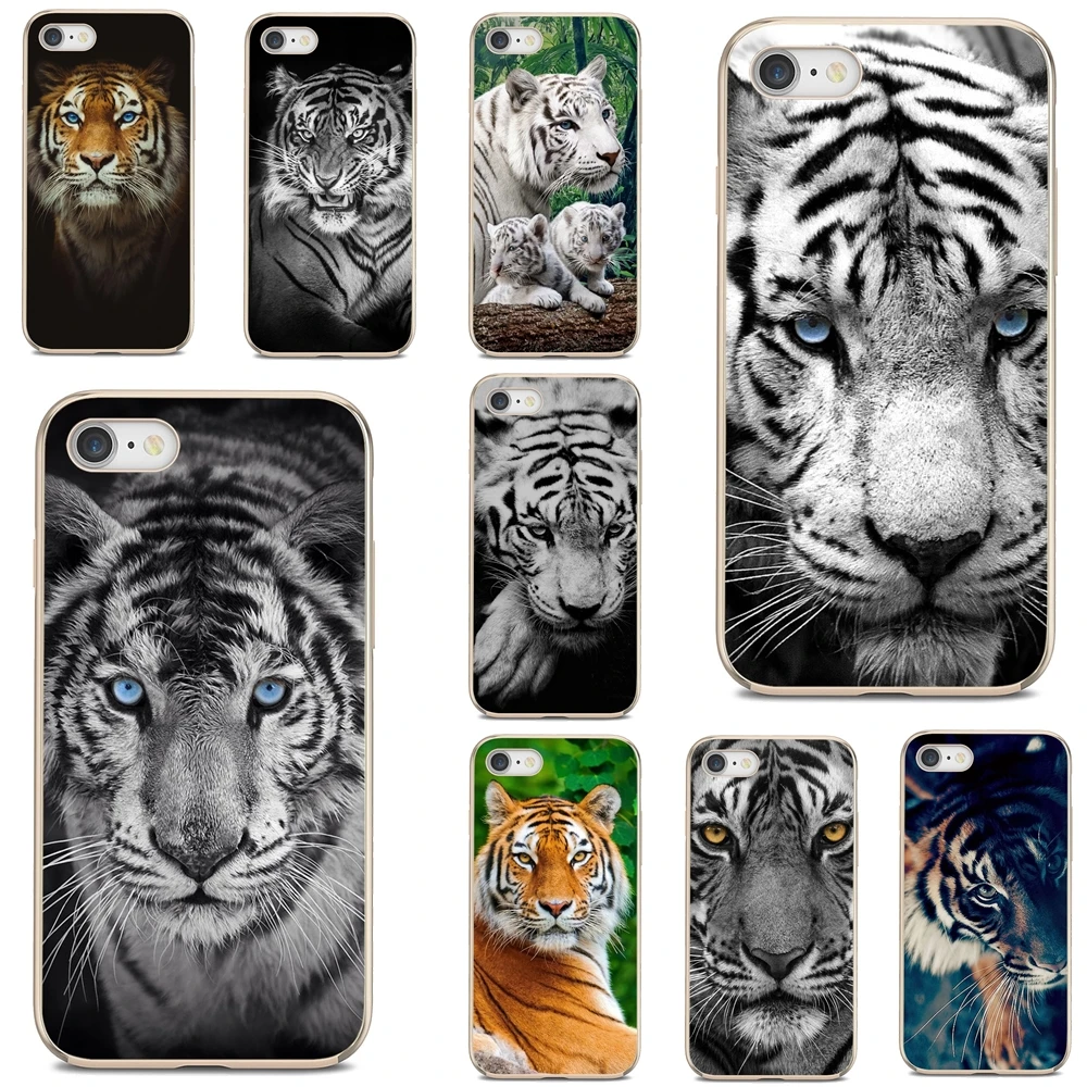 Soft Case For iPhone 10 11 12 13 Mini Pro 4S 5S SE 5C 6 6S 7 8 X XR XS Plus Max 2020 3D Black Tiger Blue Eyes HD | Мобильные