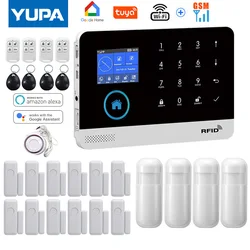 TUYA WIFI GSM Home Security Alarm With Motion Detector Sensor Burglar Anti Theft APP Remote Control  Wireless Smart Home Kit