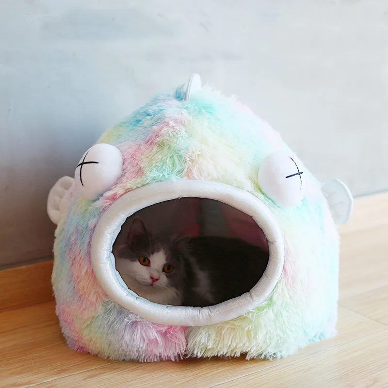 

Pet Winter Plush Cat House Kitten Nest Removable Cats Bed Warm Cave House Small Dog Sleeping Bag Sofa for High Quality Supplies