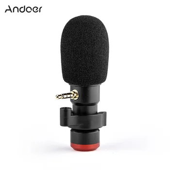 

Andoer MIC06 Mini Plug-in Smartphone Microphone for Smartphone Mic 3.5mm TRRS Plug Video Recording Live Online Singing Chatting