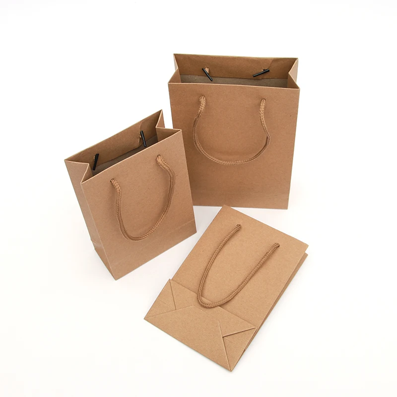 LEEYOX 10/50 pièces Sac d'emballage en Papier Cadeau Emballage Artisanal  Personnalisation Sac à provisions d'affaires