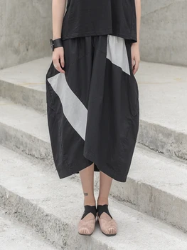 

Owen seak Women Cotton Skirt High Street Style Clothing Summer Dust Women Black Skirt