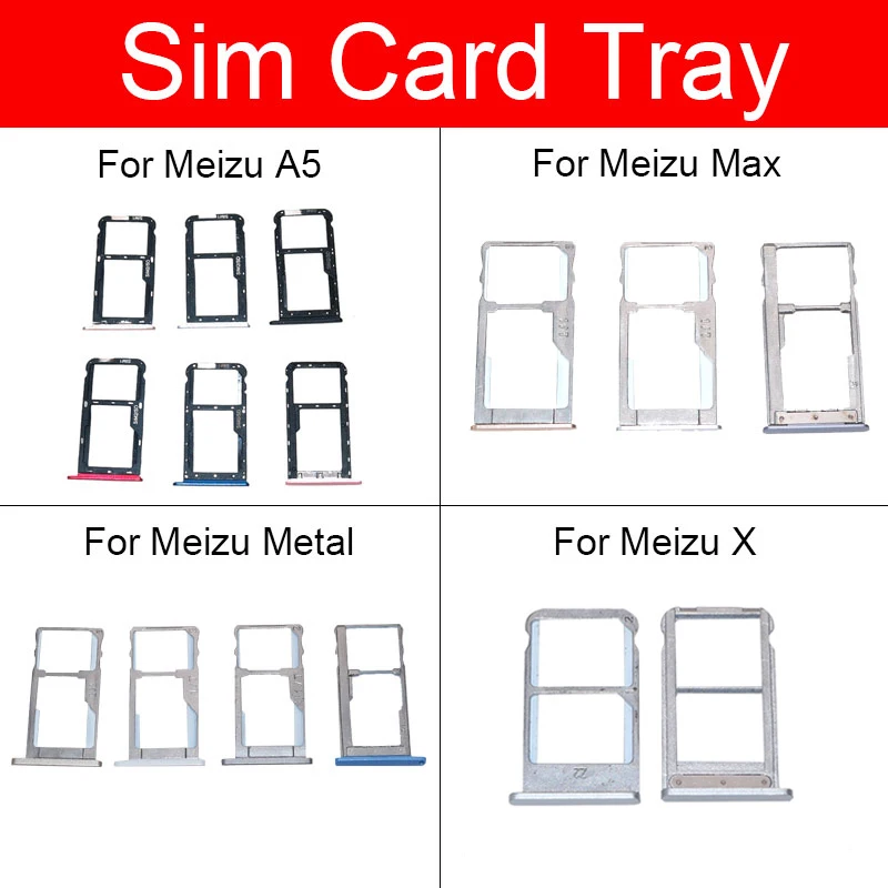 

Sim Card Tray Holder For Meizu A5 Max Metal X Sim Reader Card Slot Adapters Card Socket Replaement Repair Parts