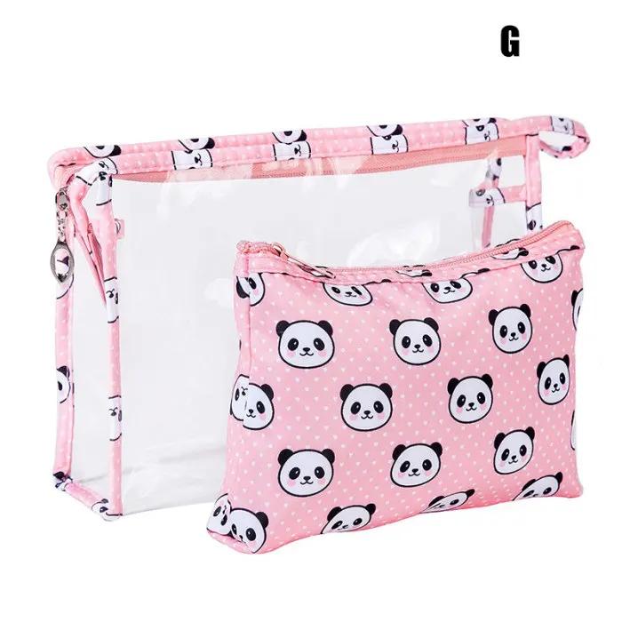 2pcs Portable Travel Cosmetic Bags Makeup Organizer Large Capacity Printed Toiletry Pouch Purse Best Sale-WT