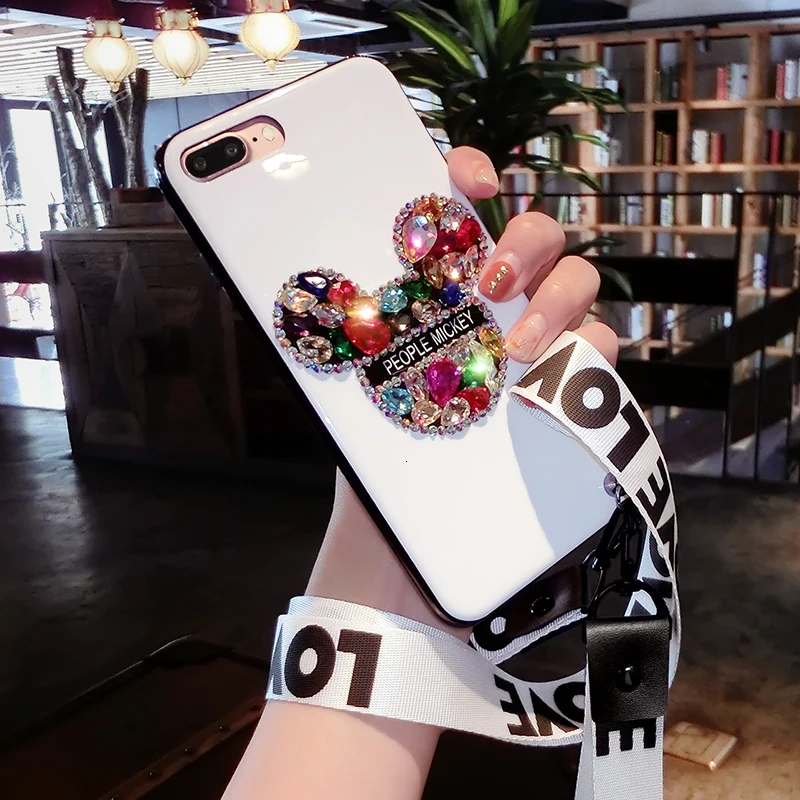 Роскошный блестящий ювелирный чехол для телефона iPhone 11 Pro 6 7 8 Plus X XR Xs Max милый