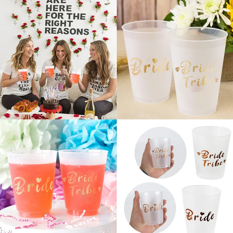 Wedding Decoration 1pcs Bride Tribe Plastic Cup for Bachelorette Party Supplies to Be Drinking Cups Hen Decor |