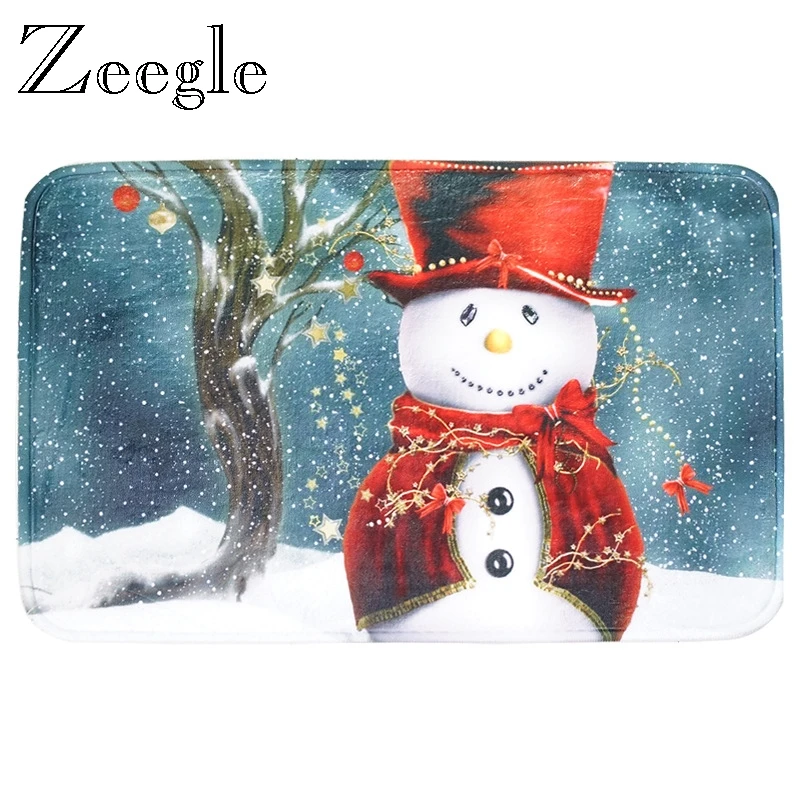 Zeegle Рождественский коврик для двери, коврик для гостиной, декоративный коврик, Противоскользящий коврик для прихожей, мягкий ковер из полиэстера, прикроватный коврик для спальни