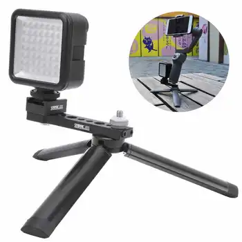 

STARTRC Aluminium Expansion Tripod Bracket Holder Cold Shoe Mount with LED Video Light for DJI OM 4 OSMO 2 3 Handheld Stabilizer