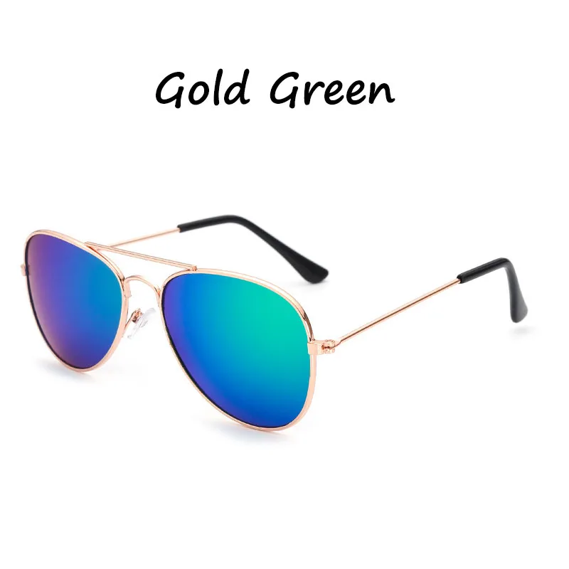 AOXUE/новые модные солнцезащитные очки Piolt для мальчиков, Детские зеркальные солнцезащитные очки, фирменный дизайн, защитные очки для девочек, очки Gafas UV400 - Цвет линз: gold green