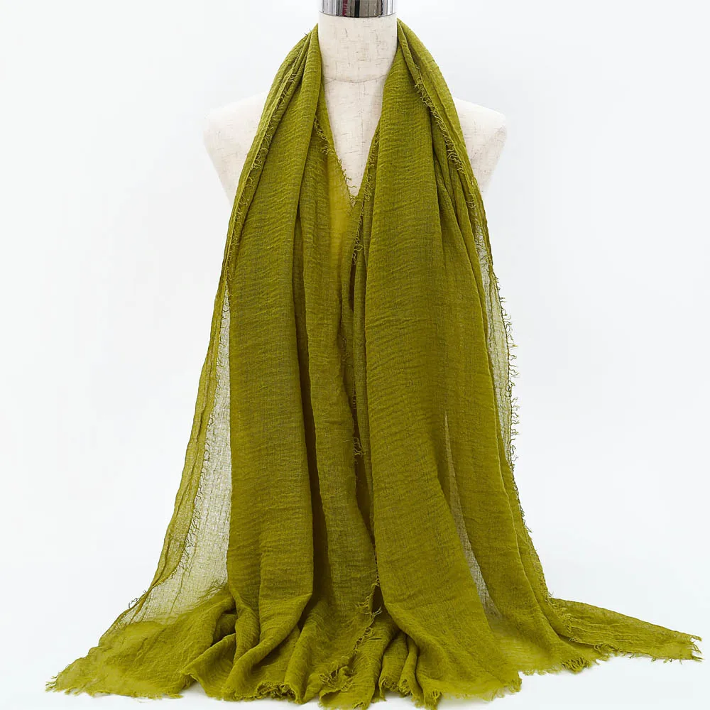 Многоцветный мусульманский платок женский платок Исламский хлопок морщинка хиджаб платок мгновенный платок Арабский Дубай тюрбан для леди - Цвет: 64