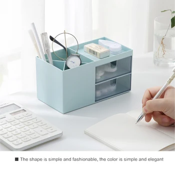 

New Simple Fashion Double-drawer Desktop Storage Box Cosmetic Plastic Compartmental Box Jewelry Storage Box For Living Room