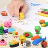 60/Pcs Creative Cute Animal Eraser Individual Package Detachable Eraser Student Prize Stationery Wholesale 6
