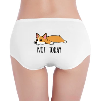 

Kawaii Not Today Corgi Letter Print Ladies low waist underwear
