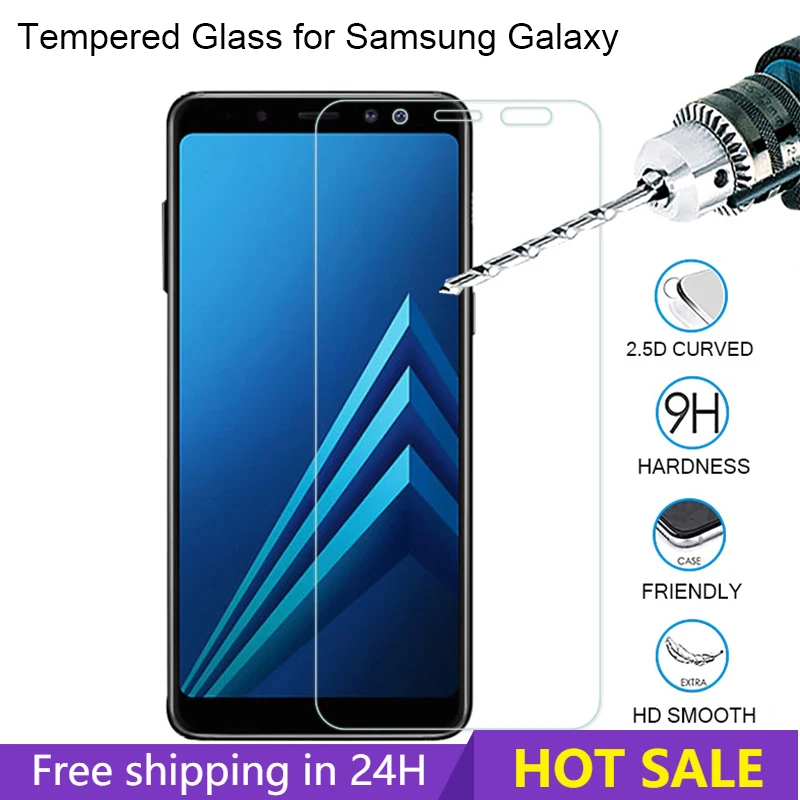 

9H HD Tempered Glass for Samsung Galaxy A3 A7 2016 A5 2017 A6 Plus Not Full Cover Screen Protector Glass on Samsung A8 Plus 2018